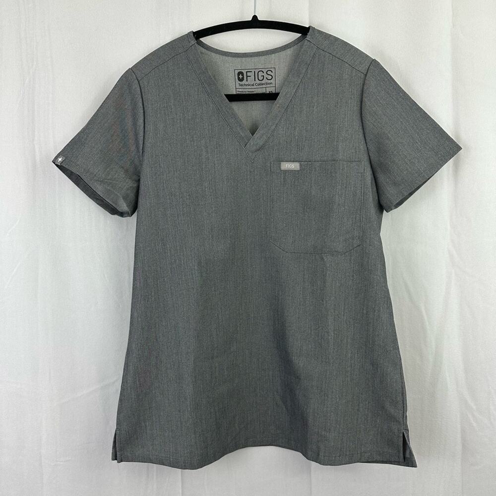 Figs Gray Catarina One-Pocket Scrub Top Women’s Size XS